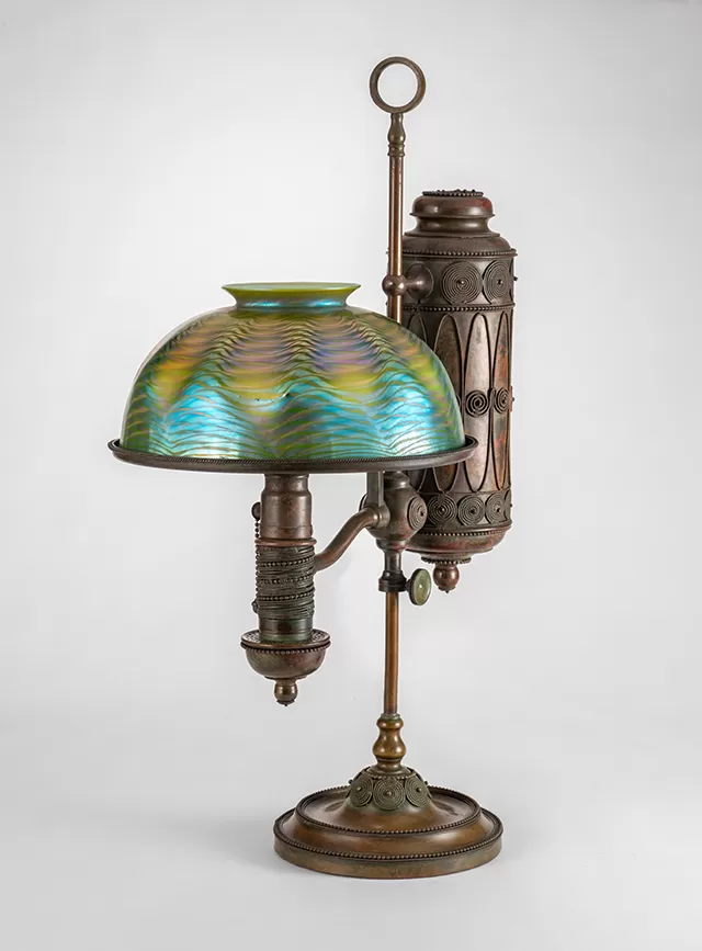 Student Tiffany Lamp with “Wave” Design Shade